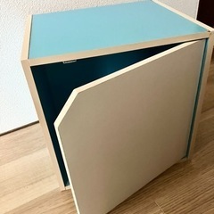 収納家具　カラーボックス(水色&ホワイト)