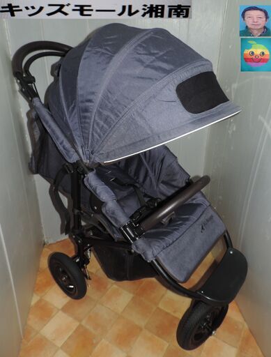 ベビー・子供用品買取販売キッズモール湘南/エアバギーココブレーキモデル/３カ月～３歳頃/デニム風/新品サンシェード付き/洗濯済