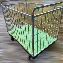 業務用　運搬台車　カゴ台車  メッシュ台車 かご付き台車　運搬車　バスケット台車