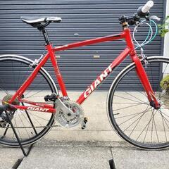 新品交換部品多数整備済み◇ ジャイアントロードバイク★クロスバイク仕様車 アルミフレーム　3×8速