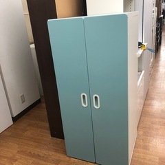 IKEA キッズ用ワードローブ2枚扉　STUVA ホワイト×ブル...