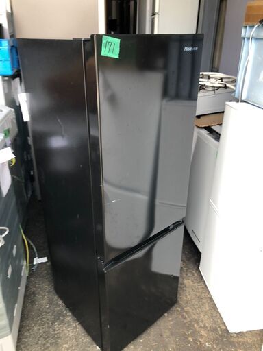 NO 171 北九州市内配送設置無料✨ 2022年式 ハイセンス 冷蔵庫 幅49cm 175L ブラック HR-D1701B 2ドア 右開き 大容量冷蔵室122L スリム