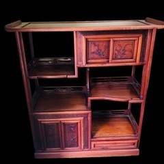 日本製　無垢木　茶棚　茶道具　茶席道具　室飾り　アンティーク