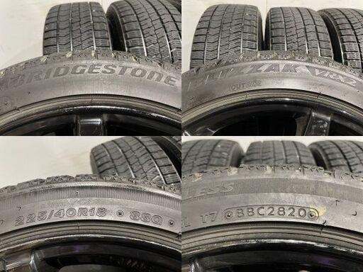 【BS BLIZZAK VRX2 225/40R18】スタッドレス【TECMAG テクマグ 18インチ 4本 8J5HPCD112+55】20年製 ブラック BMW/F44 2シリーズ等(MTS220)クレジットカード QRコード決済可能 BS BLIZZAK VRX2 225/40R18】スタッドレス【TECMAG テクマグ 18インチ