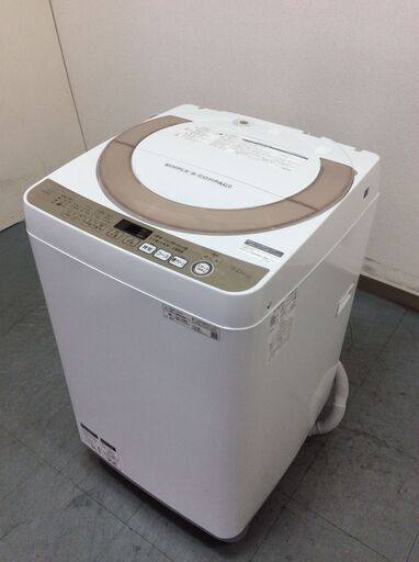 JT8921【SHARP/シャープ 7.0㎏洗濯機】2019年製 ES-KS70U 家電 洗濯 簡易乾燥付