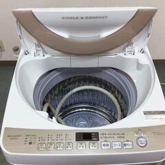 JT8921【SHARP/シャープ 7.0㎏洗濯機】2019年製 ES-KS70U 家電 洗濯 簡易乾燥付