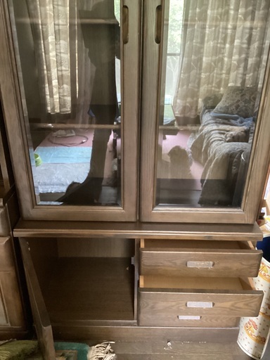 シックな食器棚② 背の低い食器棚 120 / カップボード ダイニング収納