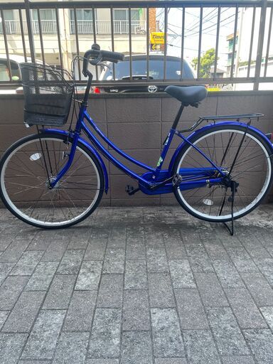 リサイクルショップどりーむ荒田店 No1291 自転車　シティサイクル　26インチ　メタリックブルー　ギア内装三段切り替え付き♪　LEDオートライト付き♪　シンプルなママチャリで乗りやすい♪