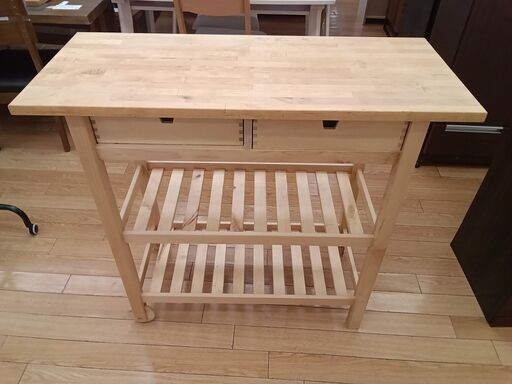 ★ジモティ割あり★ IKEA フォルホイア　キッチンワゴン ブラウン H90×D43×W100 クリーニング済み TK2366