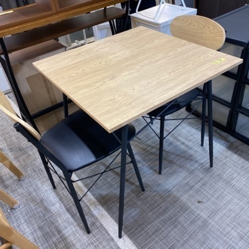 配達可！【アイリスオーヤマ ダイニングテーブルセット2人用 3点セット】クリーニング済み【管理番号11306】