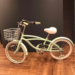 【ネット決済】ビーチクルーザー20インチ子供用 自転車 レインボ...