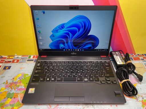 富士通  希少赤タッチパネル  LIFEBOOK U938/S 13.3型 Win11 軽量　SSD爆速