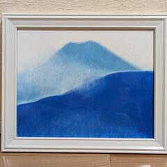 大幅値下げ‼️】《手描き油絵》葛谷聖山（梅月）日本画額F6金 「赤富士」