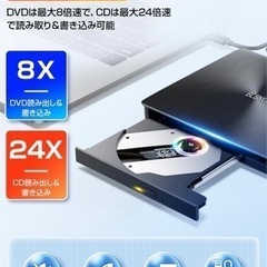 2024モデル　外付けDVDドライブ 極静音 CD DVDドライ...