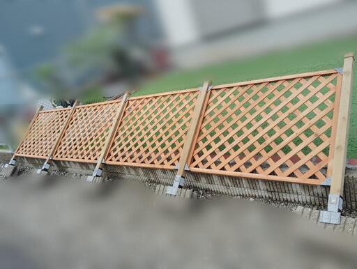 【一度組立のみ】ラティスフェンスセット　90cm✕120cm