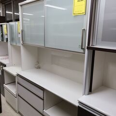 J7003　綾野製作所　食器棚　キッチンボード　ホワイト　クリーニング済　【リユースのサカイ柏店】 J7003 綾野製作所 食器棚 キッチンボード ホワイト クリーニング済