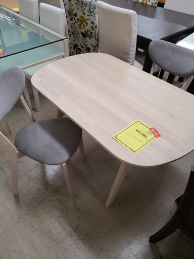 J7005　IKEA　イケア　ダイニングテーブルセットイス2脚付　HALVDAN ハルヴダン　　クリーニング済　【リユースのサカイ柏店】