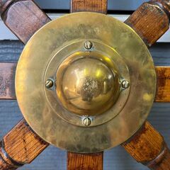 ハンドル  操舵輪　船の舵 アンティーク 大型 木製 95㎝ インテリア 置物に　直接引取大歓迎‼　地域限定有料配送サービスあり‼