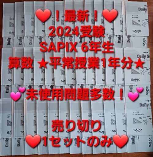 【★最新★2024受験】【未使用多数】Sapix6年 算数 平常授業1年分セット