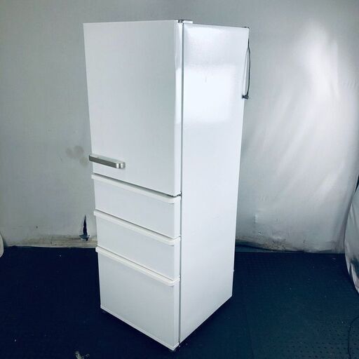 ID:g46024 【自社配送エリア内限定】アクア AQUA 冷蔵庫 ファミリー 中古 2019年製 4ドア 355L ホワイト ファン式 右開き AQR-36H(W)  【リユース品：状態B】【送料無料】【設置費用無料】