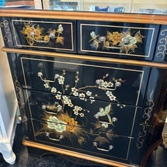 シノワズリ 花鳥図 チェスト キャビネット 収納 おしゃれ インテリア
