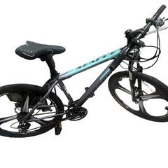 マウンテンバイク 26インチ マットグリーン 21段変速 MTB 自転車 ディスクブレーキ クロスバイク 泥よけ、空気入れ、ワイヤ錠のプレゼント付き 超高炭素鋼フレーム 荒野越え 通勤 通学