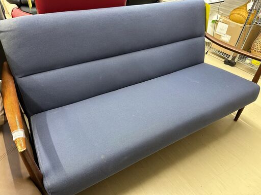 ジモティ来店特価!!　　3人掛けソファー　飛騨家具　ネイビー　　J-0633