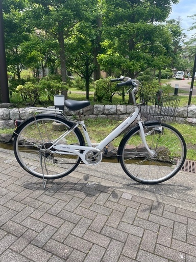自転車（白色、ギア付き、鍵あり）