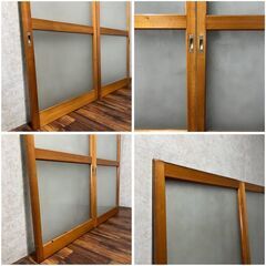 🔷🔶🔷WY12/24【H179,5cm×W88cm】ガラス 古い 木枠 引き戸 古建具 ガラス戸 古民家 型板 リフォーム DIY レトロ アンティーク ★直接引取限定〇🔷🔶🔷