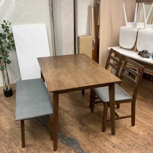 S754 ⭐ ダイニング4点セット ベンチタイプ 幅120cm USED ⭐ クリーニング済