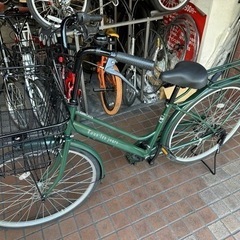 ★美品★26インチ　外装6段変速　LEDダイナモライト付き　カーキ色 ☆美品☆26インチ 外装6段変速付き LEDダイナモライト カーキ色