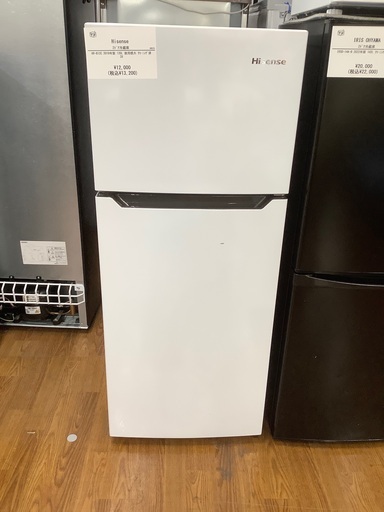 Hisense 2ドア冷蔵庫　HR-B12C 2019年製　13,200円