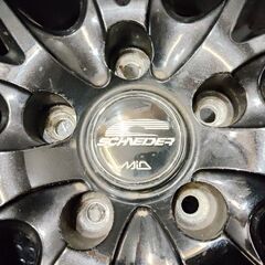MiD SCHNEIDER マルカサービス シュナイダー 16インチ 4本 6.5J5HPCD114.3+53 ブラック ヴォクシー ノア オデッセイ等　(VHD435)