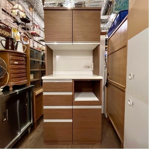 【武蔵小山店】NITORI ニトリ キッチンボード 食器棚 キッチン収納 収納 レンジボード カップボード システムボード ブラウン ナチュラル キッチン おしゃれ 品川区 リサイクルショップ ランバールーム 武蔵小山店 武蔵小山パルム 戸越銀座