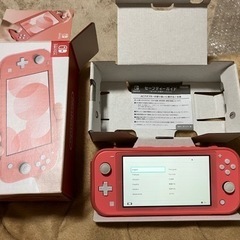 NintendoSwitchLight ピンク、ガラスフィルムとカバー2種とワイヤレスコントローラー付き