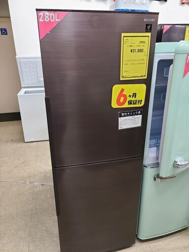 J7028 　SHARP　シャープ　２ドアプラズマクラスター冷蔵庫　SJ-PD28E-T　ブラウン　2019年製 クリーニング済み　【リユースのサカイ柏店】