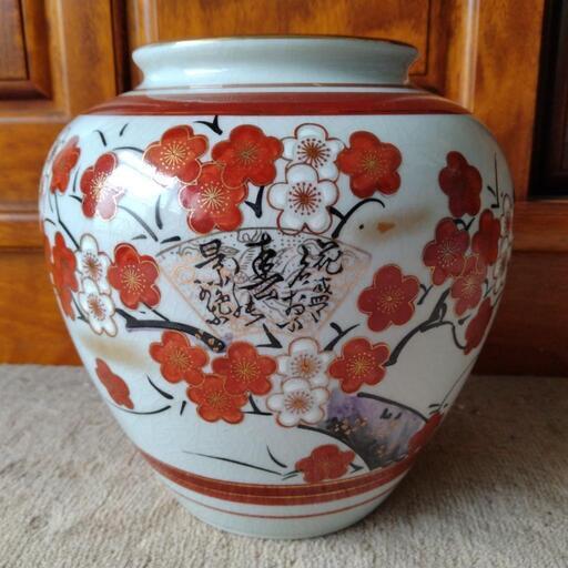 九谷焼、壺高さ50センチ 九谷焼、壺高さ50センチ