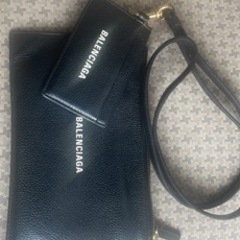 BALENCIAGA】 バレンシアガ レザー カードホルダー＆ポーチ ストラップ付き