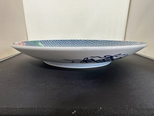 愛品倶楽部柏店】有田焼 視行作 色絵鶺鴒 鍋島波小鳥 額皿 ※共箱ワレ有