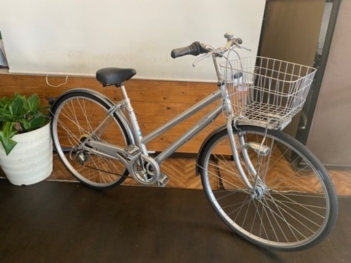 LEDオートライト】6速自転車 27インチ シルバー 27, シルバー, シティ