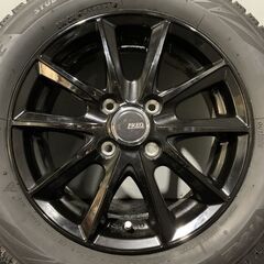 【BS BLIZZAK VRX2 165/65R14】スタッドレス【BS PREO プレオ 14インチ 4.5J4HPCD100+45】21年製 バリ溝 ブラック ソリオ等　(MTD601) クレジットカード QRコード決済可能