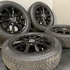 【BS BLIZZAK VRX2 165/65R14】スタッドレス【BS PREO プレオ 14インチ 4.5J4HPCD100+45】21年製 バリ溝 ブラック ソリオ等　(MTD601) クレジットカード QRコード決済可能