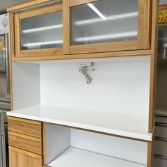 【超美品‼️】定価13万♪ 高級 株式会社サンコウ 120cm幅キッチンボード 食器棚 収納家具 木製ブラウン♪