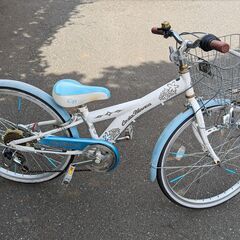 22インチ 自転車 子供 水色 LEDライト ギヤ付き