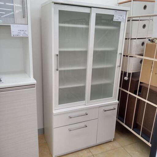 ★ジモティ割あり★  食器棚 ホワイト H175×D47×W88 クリーニング済み OJ4688