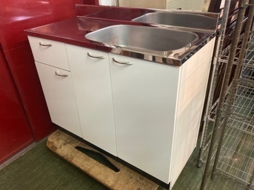 流し台☆97341家庭用1000×460引出し付美品