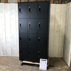 6/25 終 スマイルOA スチールロッカー 12人用 ダイヤル錠タイプ ブラック 4段3連 オフィス収納 業務用 鍵付き 24f菊NS 残②