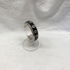 CHANEL/シャネル ココマーク バングル シェル ブラック×シルバー 17cm