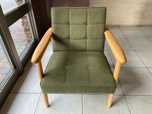 【決まりました】★【美品】※福岡市内無料配送※ カリモク60 1シーターソファ 1人掛けソファ 天然木
