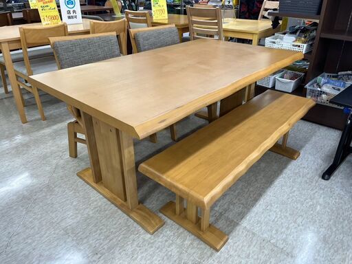 ニトリ　ダイニングセット　ベンチ　回転イス　和風